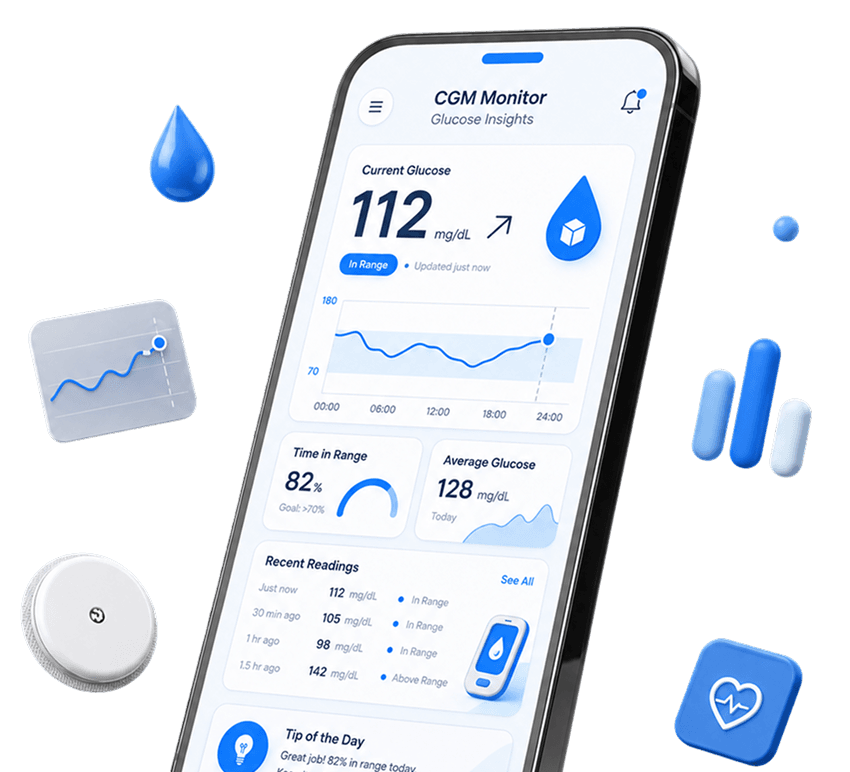 CGM / Glukosa App Mockup Preview